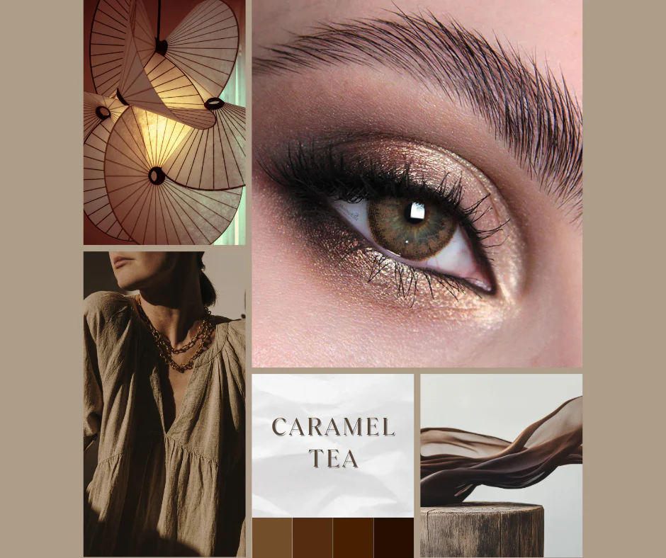 Caramel Tea Natural Brown Coloured Contact Lenses - Image 4